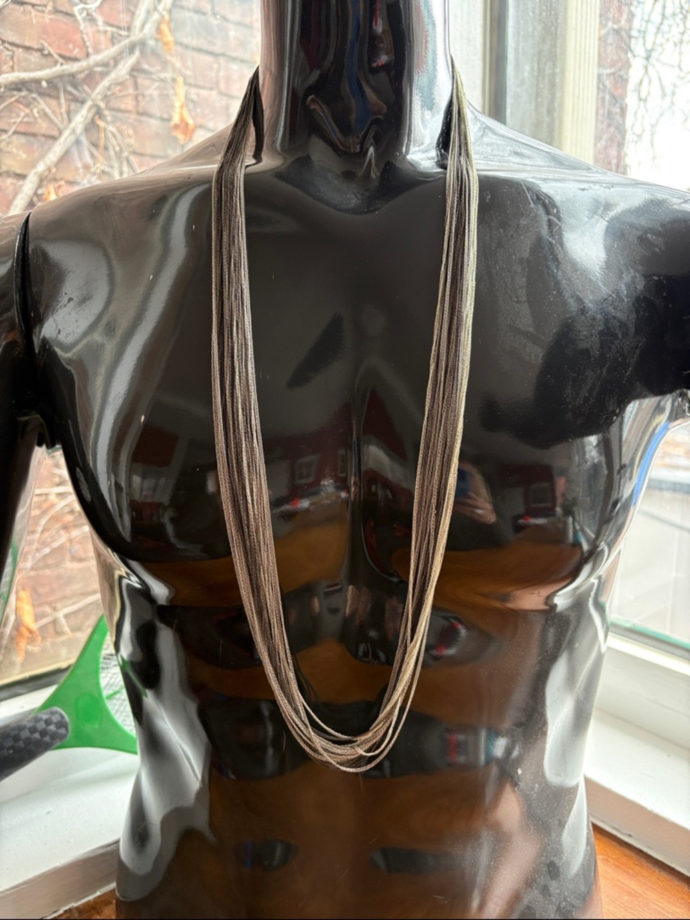 Lucky Brand Layered Metallic Gray Necklace
